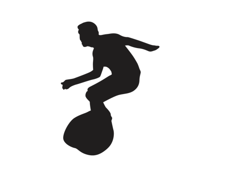 Silhouette of a Surfer Ocean Wave png