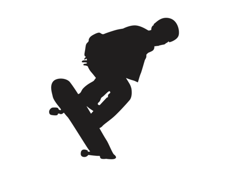 Silhouette of a Skateboarder Player, Skateboard png