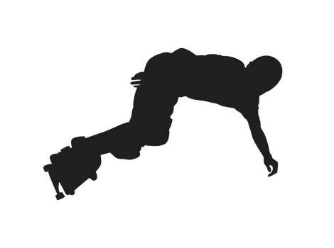 Silhouette of a Skateboarder Player, Skateboard png