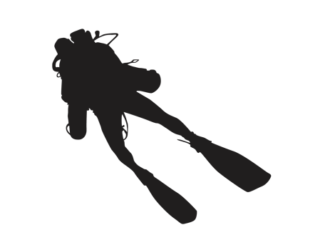Silhouette of a Diver png