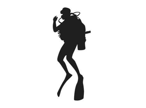 Silhouette of a Diver png
