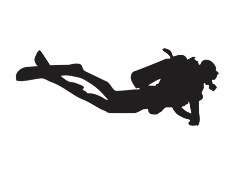 Silhouette of a Diver png