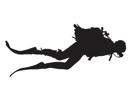 Silhouette of a Diver png
