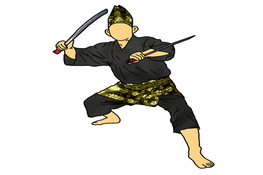 icon martial art Malay show skill movement with two machetes weapon png