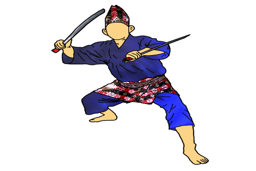 icon martial art Malay show skill movement with two machetes weapon png