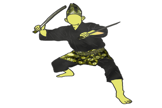 icon martial art Malay show skill movement with two machetes weapon png