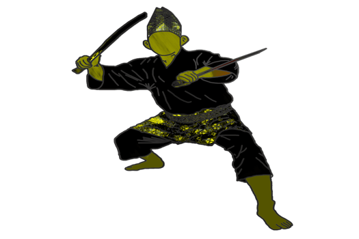 icon martial art Malay show skill movement with two machetes weapon png