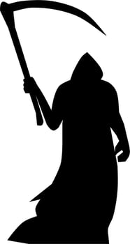 Grim reaper shadow hold weapon. vector illustration.