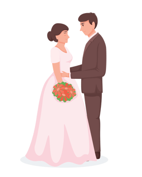 Bride and Groom. Couple wedding illustration png