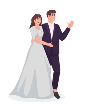 Bride and Groom. Couple wedding illustration png