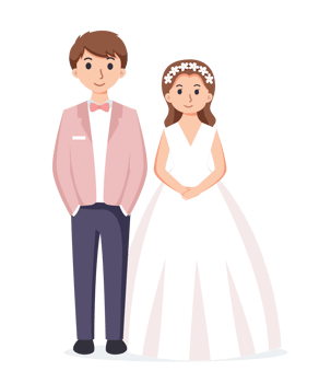 Bride and Groom. Couple wedding illustration png