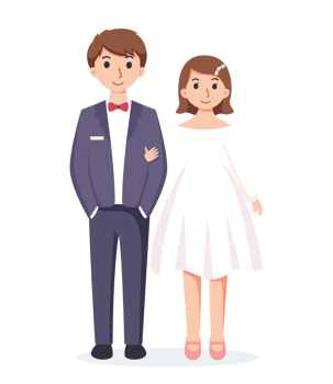 Bride and Groom. Couple wedding illustration png