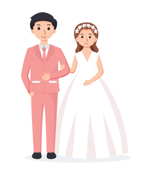 Bride and Groom. Couple wedding illustration png