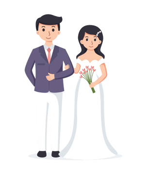 Bride and Groom. Couple wedding illustration png