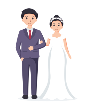 Bride and Groom. Couple wedding illustration png