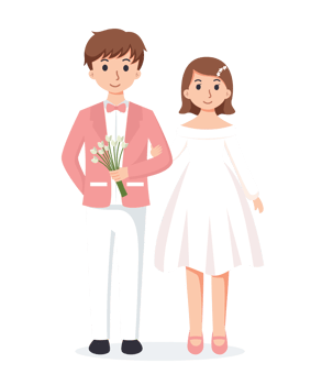 Bride and Groom. Couple wedding illustration png