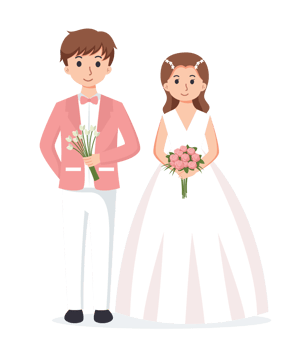 Bride and Groom. Couple wedding illustration png