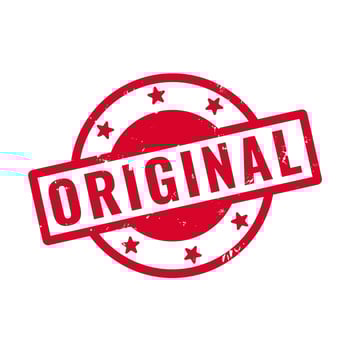 Original word in grunge style rubber stamp zoom on white and green screen background vector