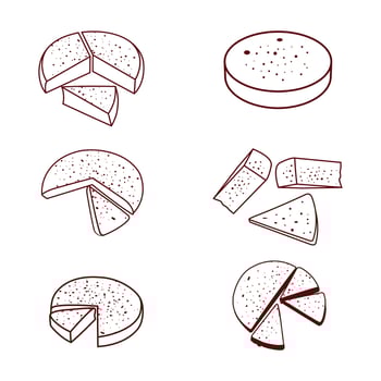 Olive Oil Cake Illustration Big Collections. Delicious Steak Lunch Seafood Cream Cake Shrimp Mussels Egg Milk Dining Pizza Sausage Food Icon Elements Clip Art. vector