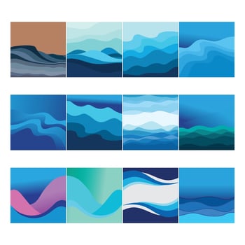 Abstract Water wave vector illustration design background