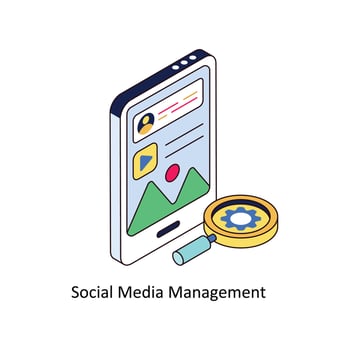 Social Media Management Vector Isometric Icons. Simple stock illustration stock