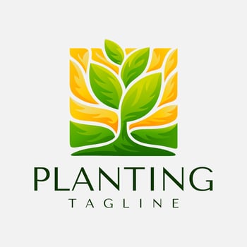 Modern farm plant landscape logo design. Illustrative farming nature leaf logo. vector