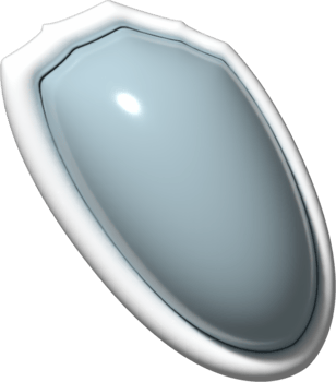 3D blue shield isolated on transparant background. png