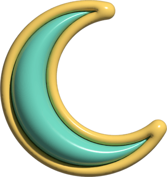 3D moon balloon isolated on transparent background. png