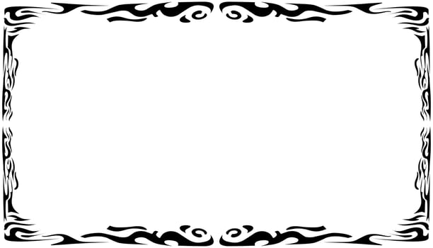 Illustration of a photo frame with a tribal design vector