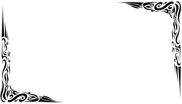 Illustration of a photo frame with a tribal design vector
