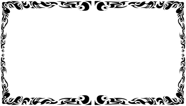 Illustration of a photo frame with a tribal design vector