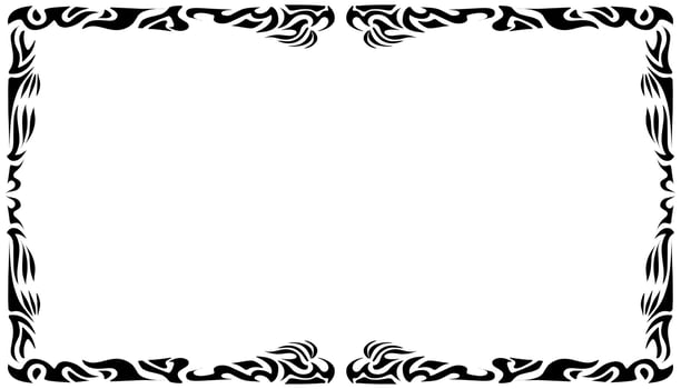 Illustration of a photo frame with a tribal design vector