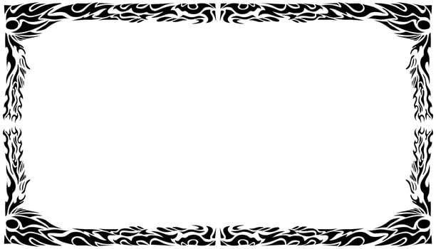 Illustration of a photo frame with a tribal design vector