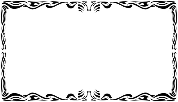Illustration of a photo frame with a tribal design vector