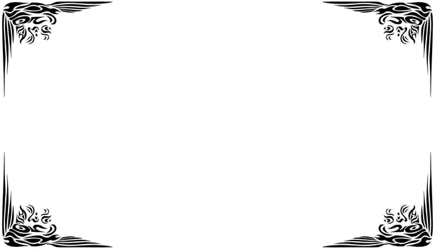 Illustration of a photo frame with a tribal design vector