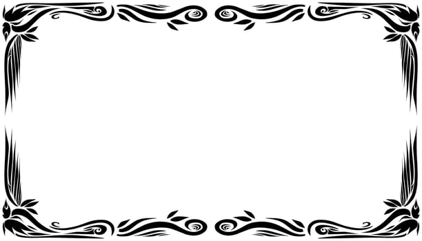 Illustration of a photo frame with a tribal design vector