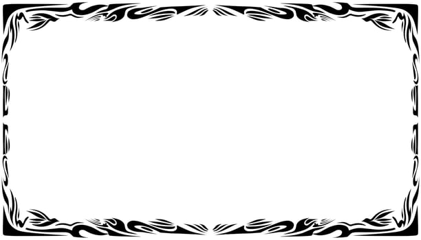 Illustration of a photo frame with a tribal design vector