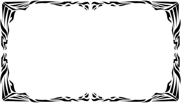 Illustration of a photo frame with a tribal design vector