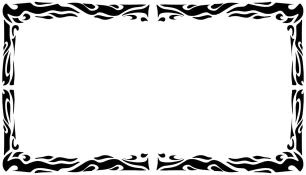 Illustration of a photo frame with a tribal design vector