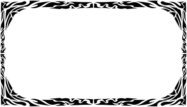 Illustration of a photo frame with a tribal design vector