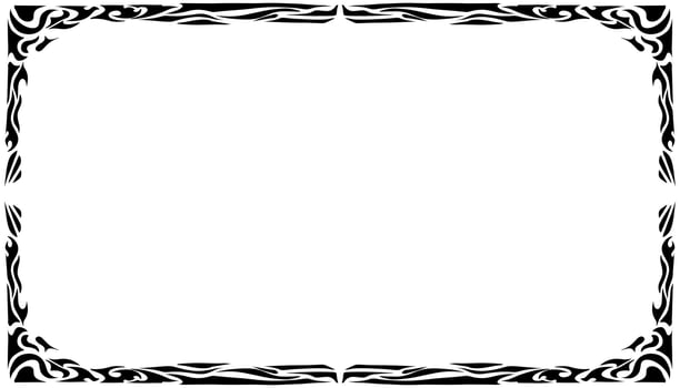 Illustration of a photo frame with a tribal design vector