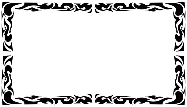 Illustration of a photo frame with a tribal design vector