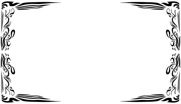Illustration of a photo frame with a tribal design vector