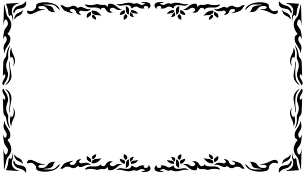 Illustration of a photo frame with a tribal design vector