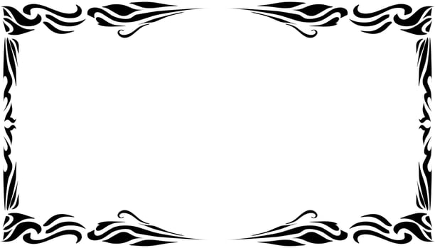 Illustration of a photo frame with a tribal design vector