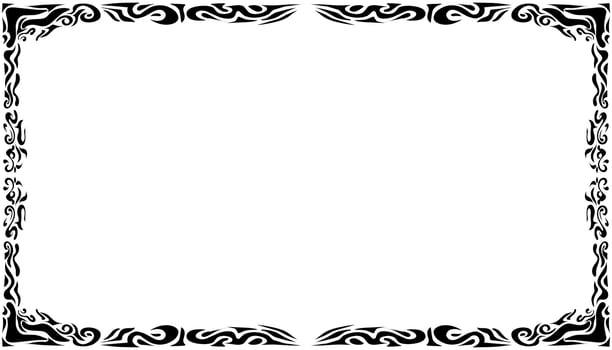 Illustration of a photo frame with a tribal design vector