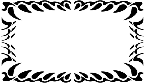 Illustration of a photo frame with a tribal design vector