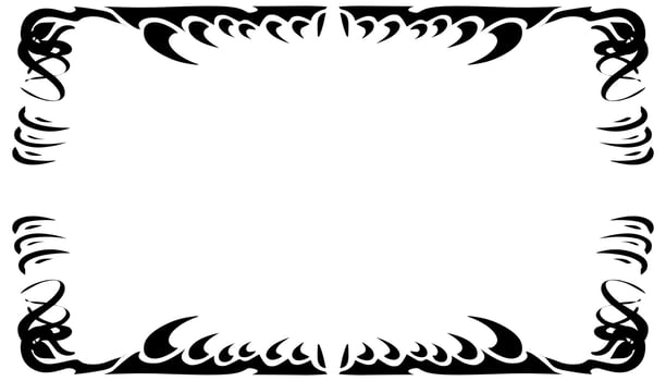 Illustration of a photo frame with a tribal design vector