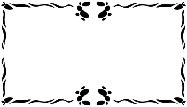 Illustration of a photo frame with a tribal design vector