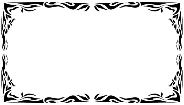 Illustration of a photo frame with a tribal design vector